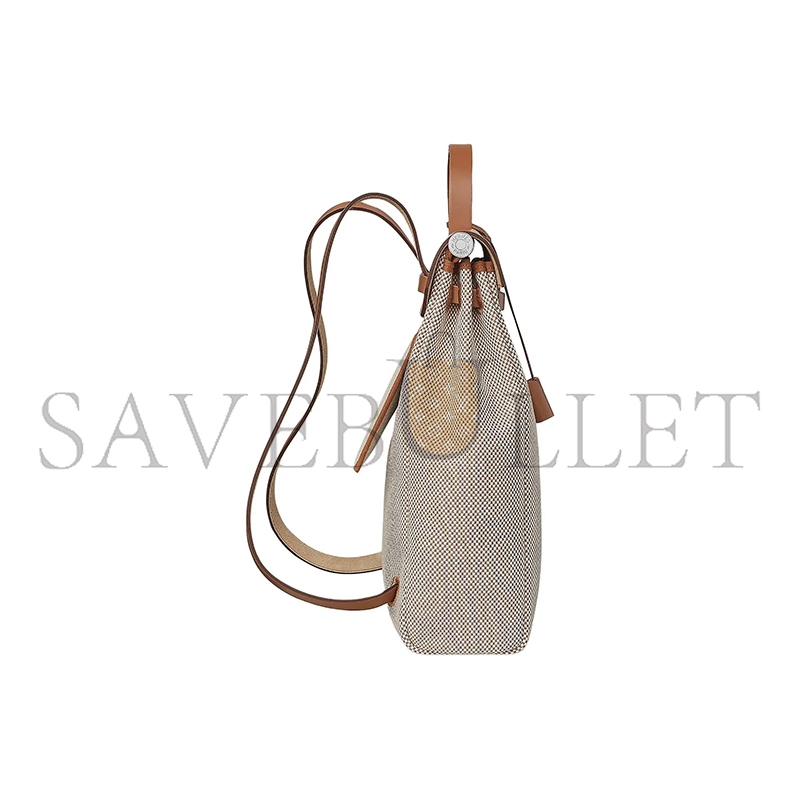 H**mes HERBAG A DOS ZIP BACKPACK CANVAS AND LEATHER H077782CKAB (38*29*11cm)